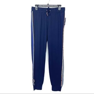 Splendid Studio Copper Striped Leg Navy Blue Joggers Lounge Athletic Yoga Pants